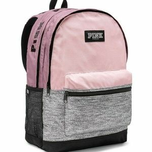 NWT Victoria Secret Pink Chalk Pink Grey Campus Ba